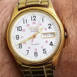 Very Rare Seiko Railroad Approved Day/Date Quartz… - image 1